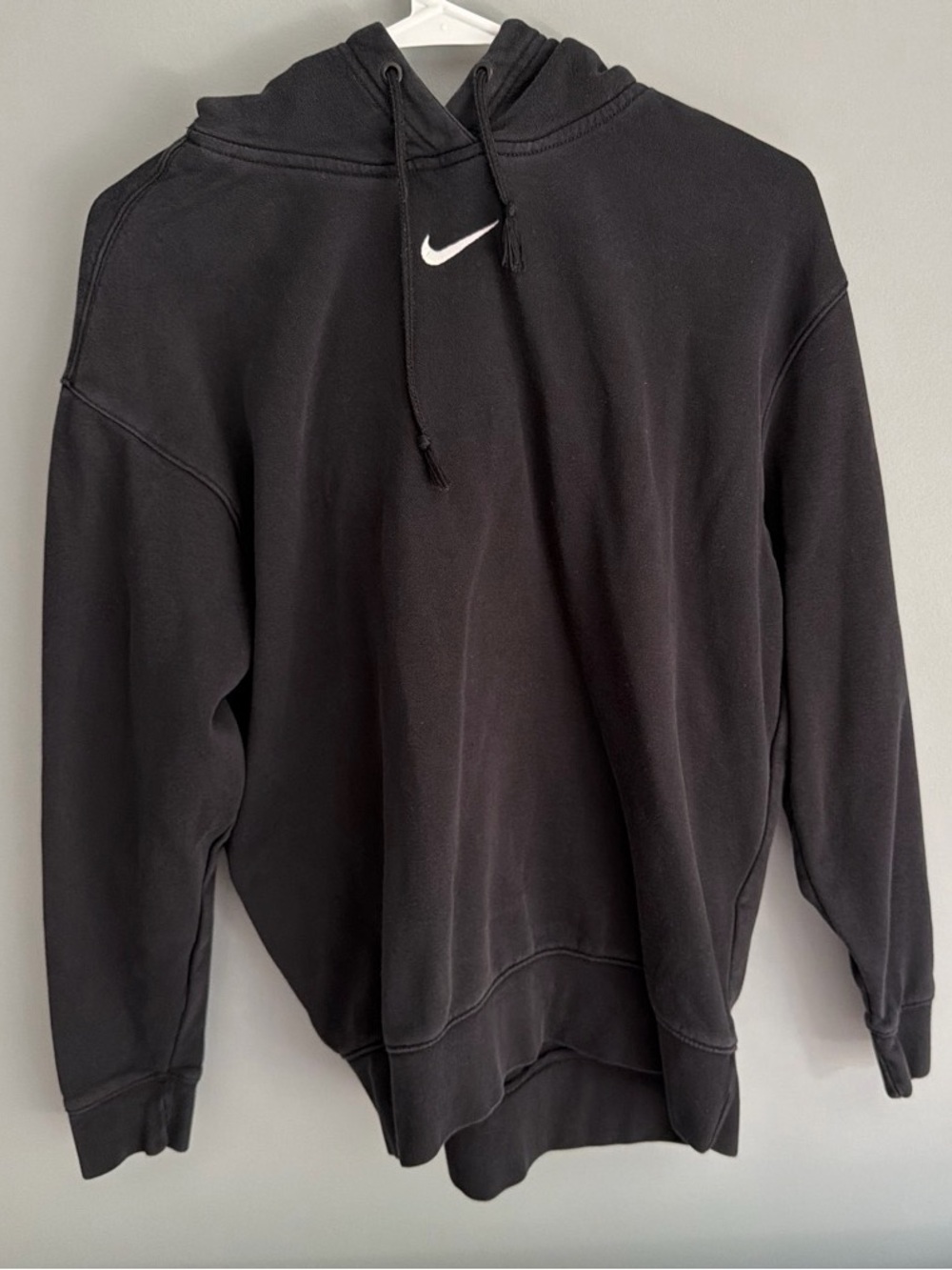 Nike Black Hoodie with White Swoosh